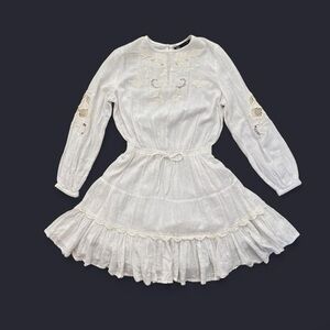 Zara Women White cotton babydoll dress size s